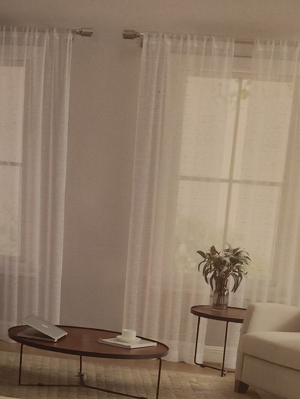 White Curtain Panels (Sheer) 4 Panels New With Tags 36x96 - Picture 2 of 10